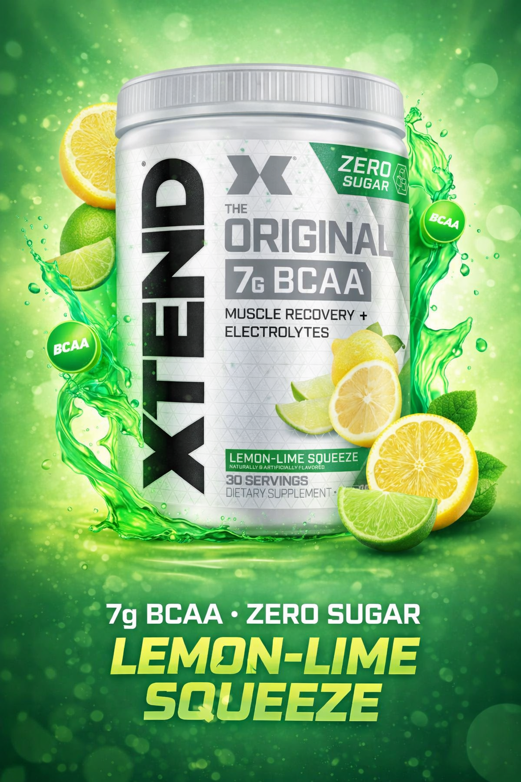 BCAA XTEND 30 serv Limon lime, порошок, Лимон лайм, для восстановления, 405g г