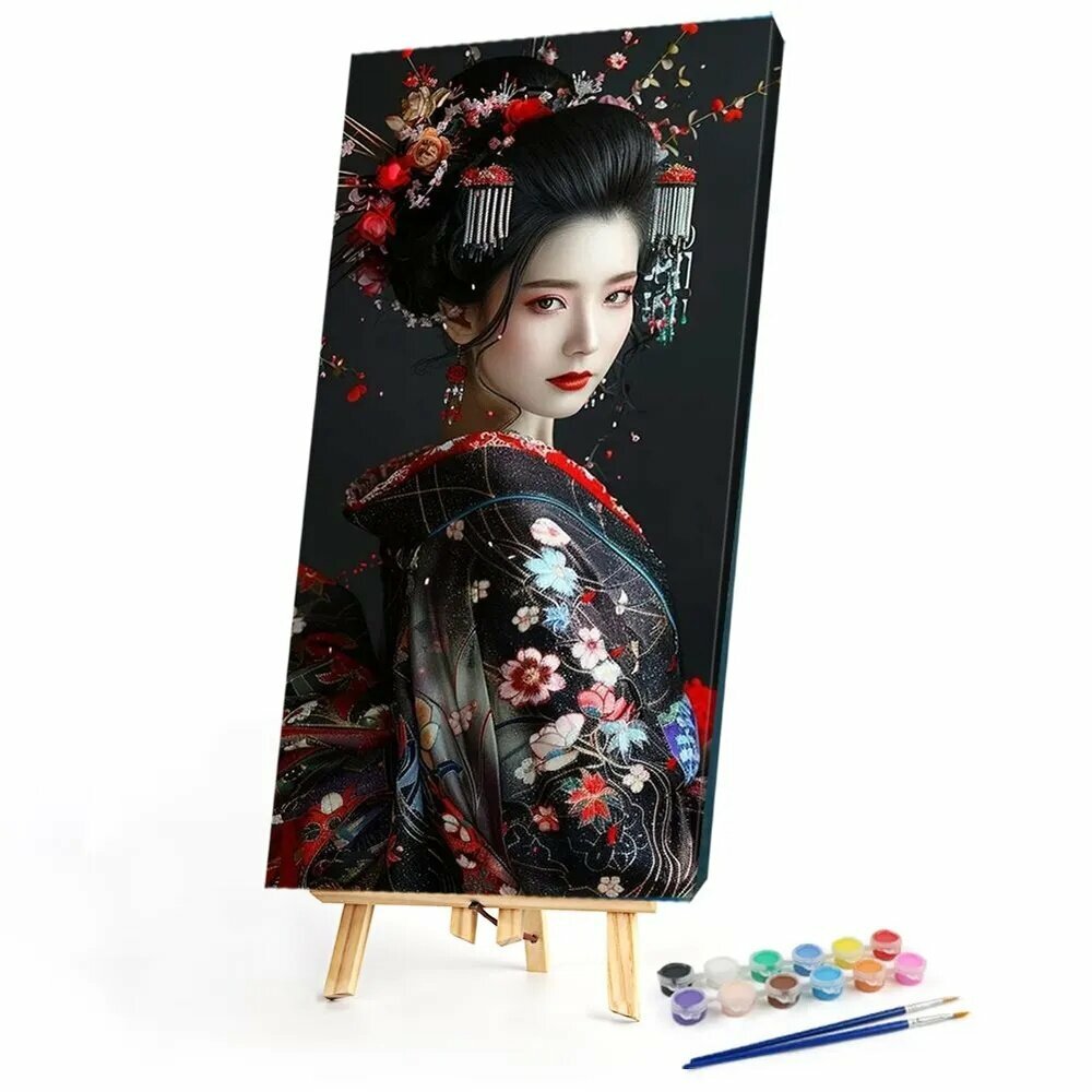Набор для рисования по номерам Кимоно, 3 кисти, 40x70 см