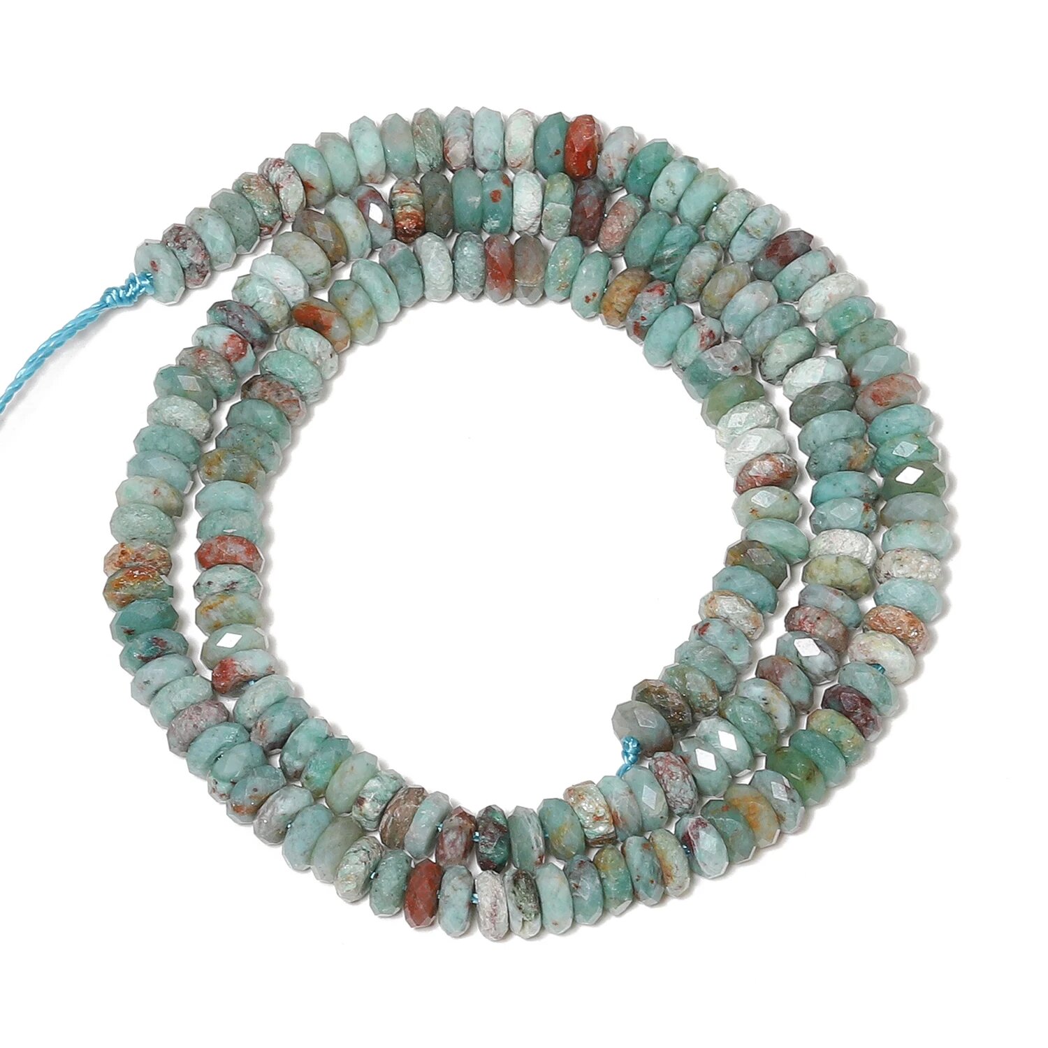Бусины амазонит кровавая яшма, 5x2 мм, african turquoise