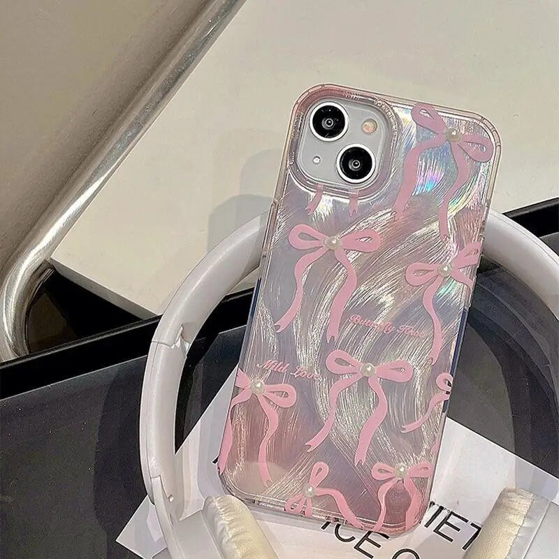 Чехол для iPhone 16 Pro Max с розовыми бантами
