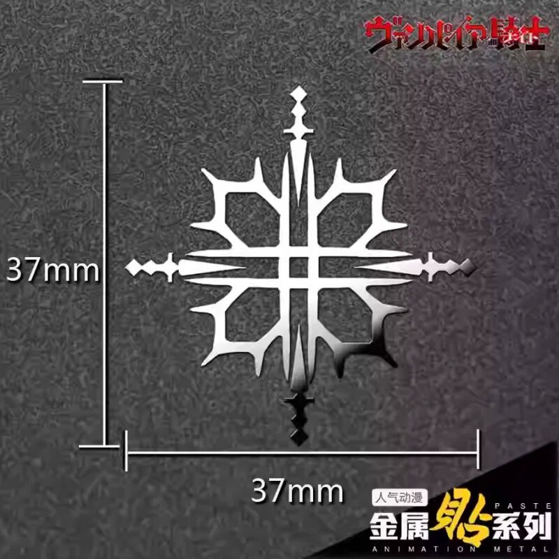 Металлическая наклейка Black Lord Holy Rose, silver 37x37mm