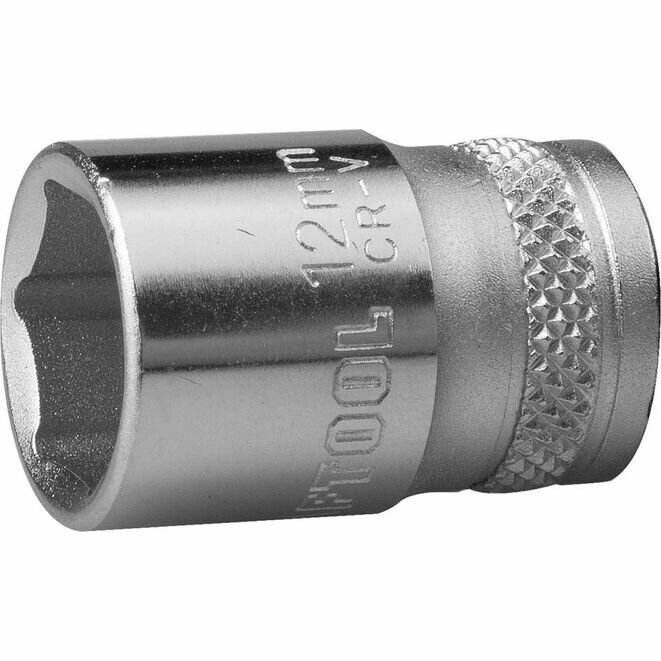 Торцовая головка KRAFTOOL 1/4", 12 мм, Cr-V сталь, хромированная