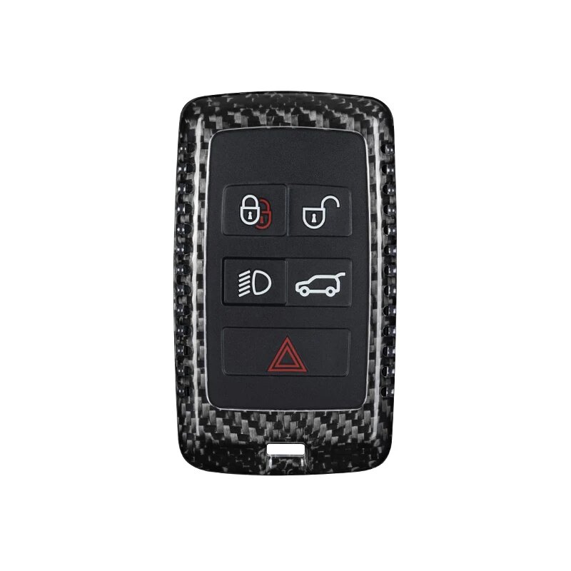 Черный карбоновый чехол для ключа Land Rover Range Rover, Discovery, Velar, Defender, Evoque