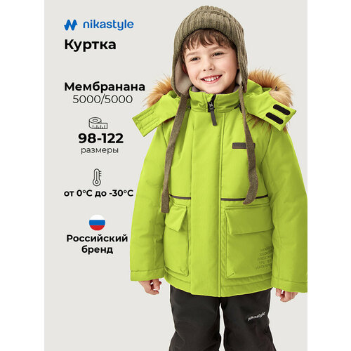 фото Куртка nikastyle, размер 122-64, зеленый