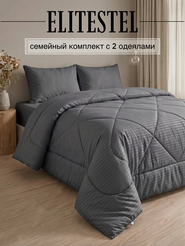 Изображение товара Постельное белье с готовым одеялом семейное ELITESTEL полисатин