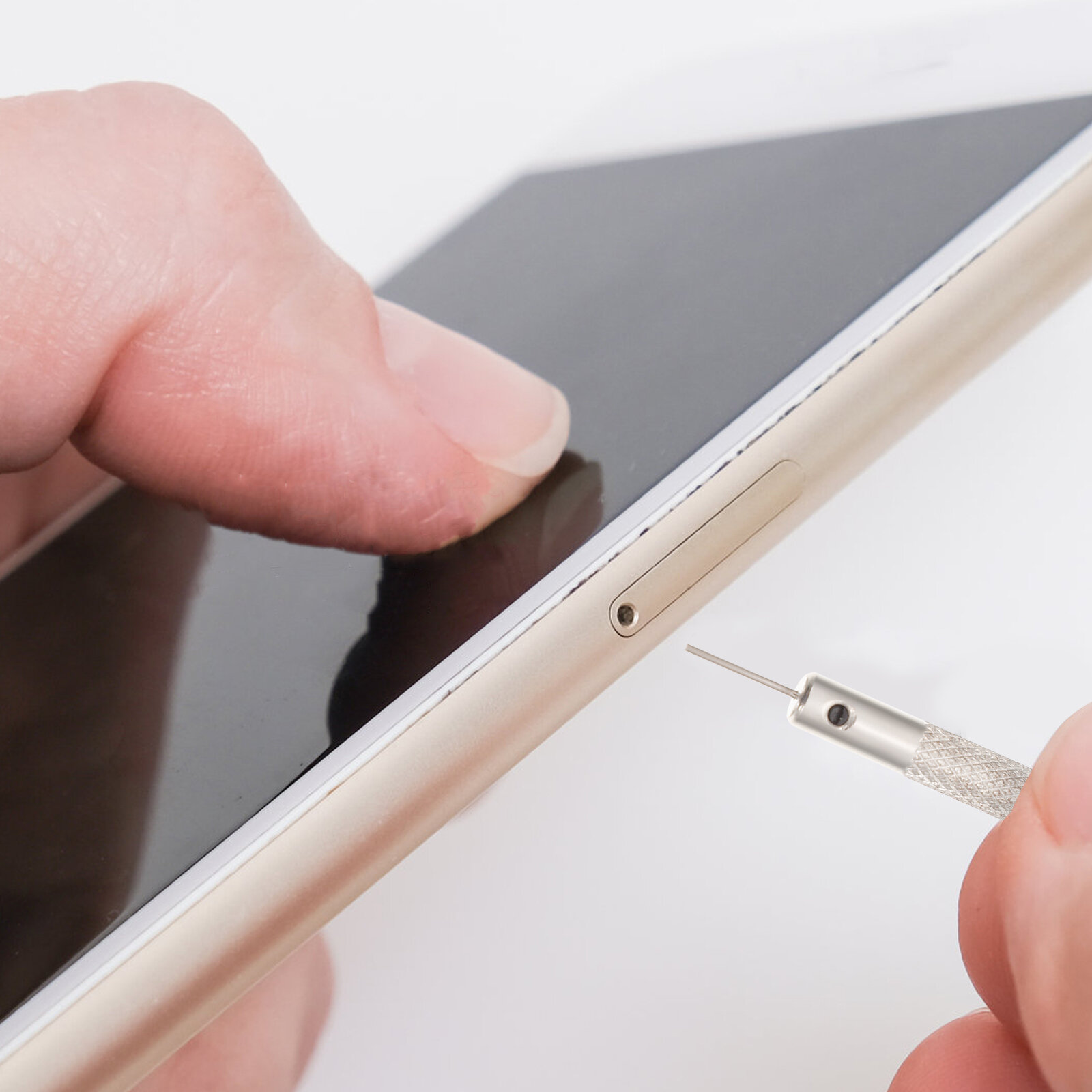 10 Штук Инструменты Для Выемки SIM Карт С Утонченной Серебряной Финишной Окончательной Деталью 5.00X0.50X0.50Cm