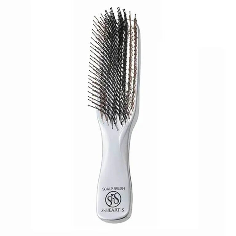 S-Heart-S Расческа Scalp Brush Professional PLUS удлиненная (серебро) 1 шт