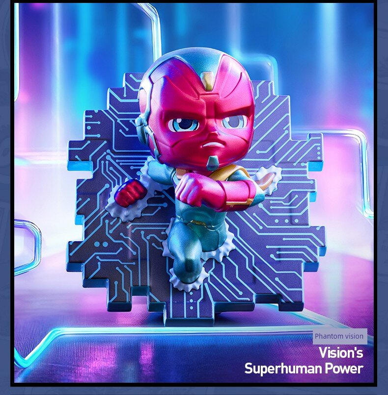 Фигурка POPMART Marvel Infinity Crossing в слепой коробке, Вижн, Сила, коллекционная игрушка, модель