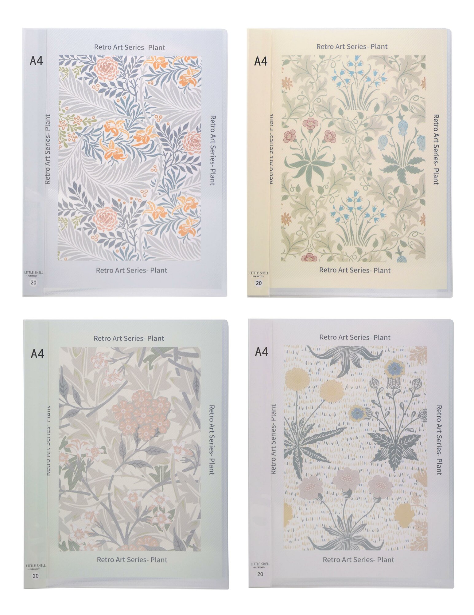 Папка с файлами «Flowers» А4, 20 файлов, в ассортименте