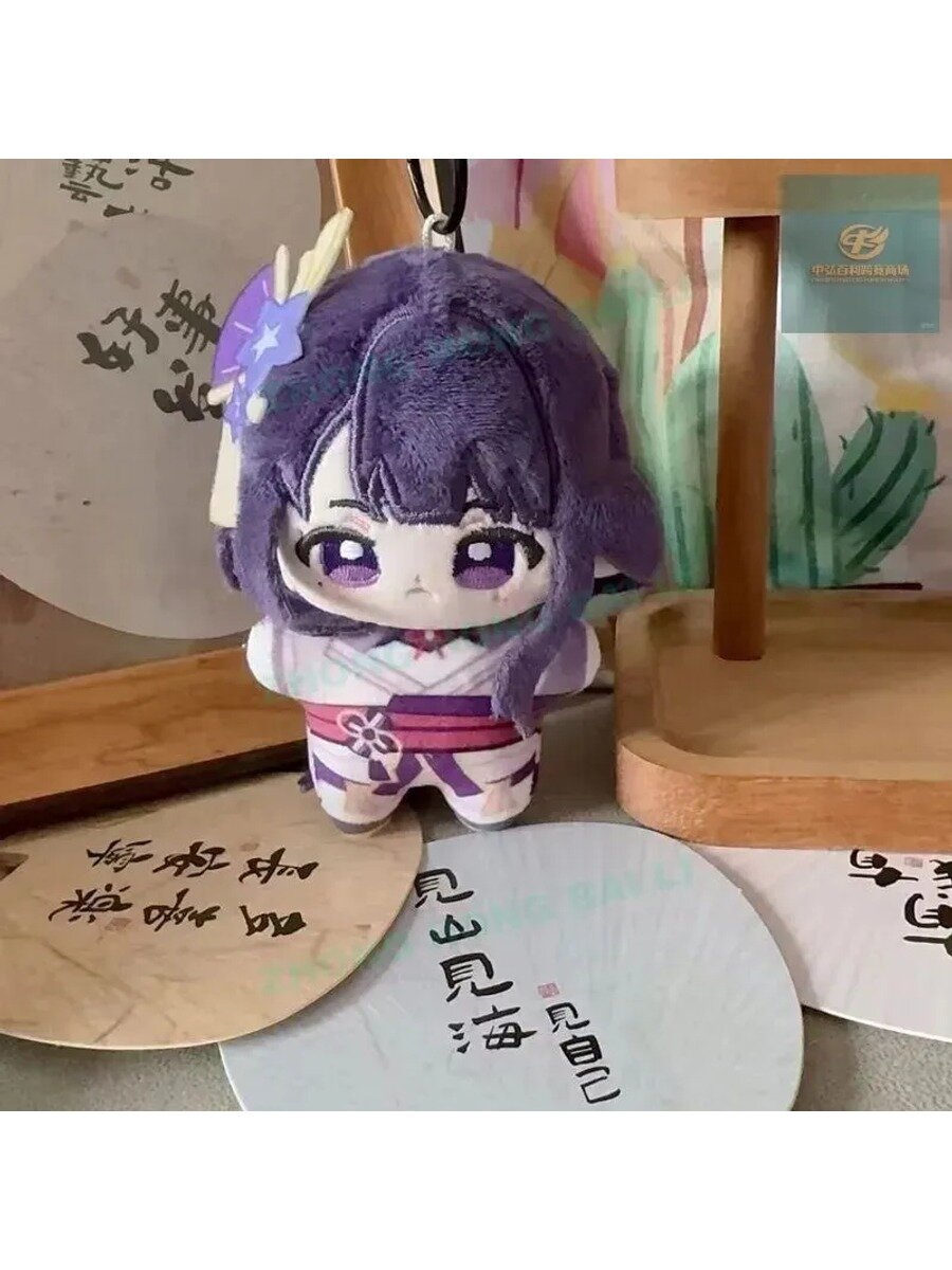 10cm Геншин Импакт Сёгун Райдэн мягкие игрушки аниме ; Genshin Impact Raiden Shogun мягкая игрушка