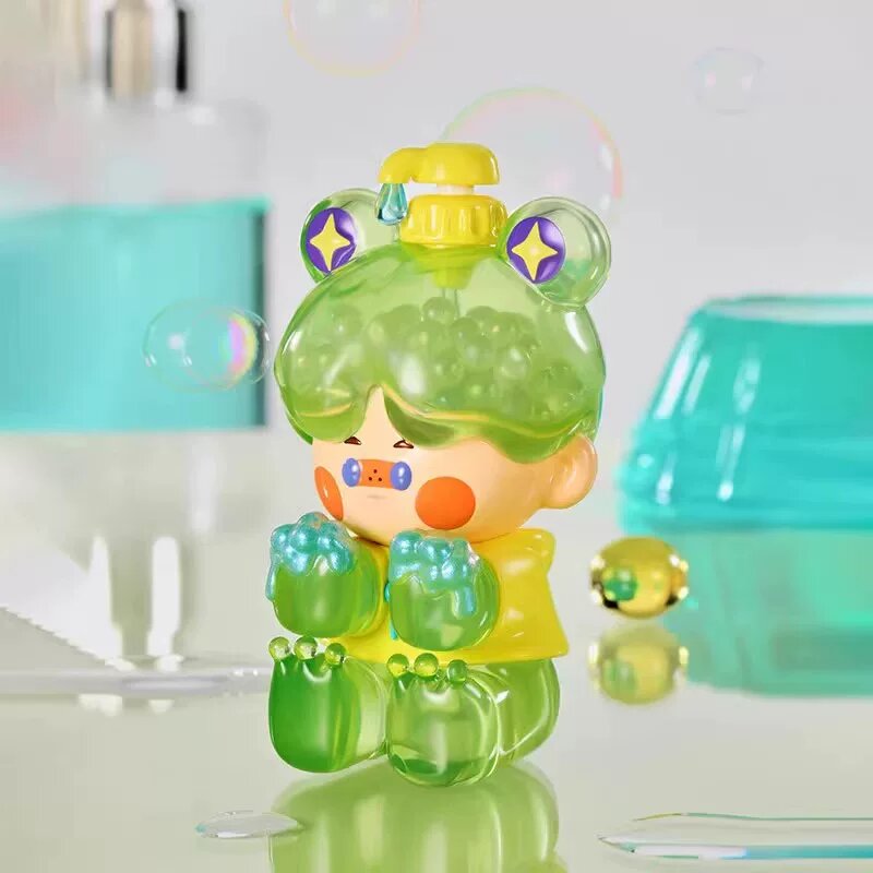 Фигурка POPMART PINO JELLY из серии In Your Life, Лягушка с мылом, коллекционная игрушка-сюрприз
