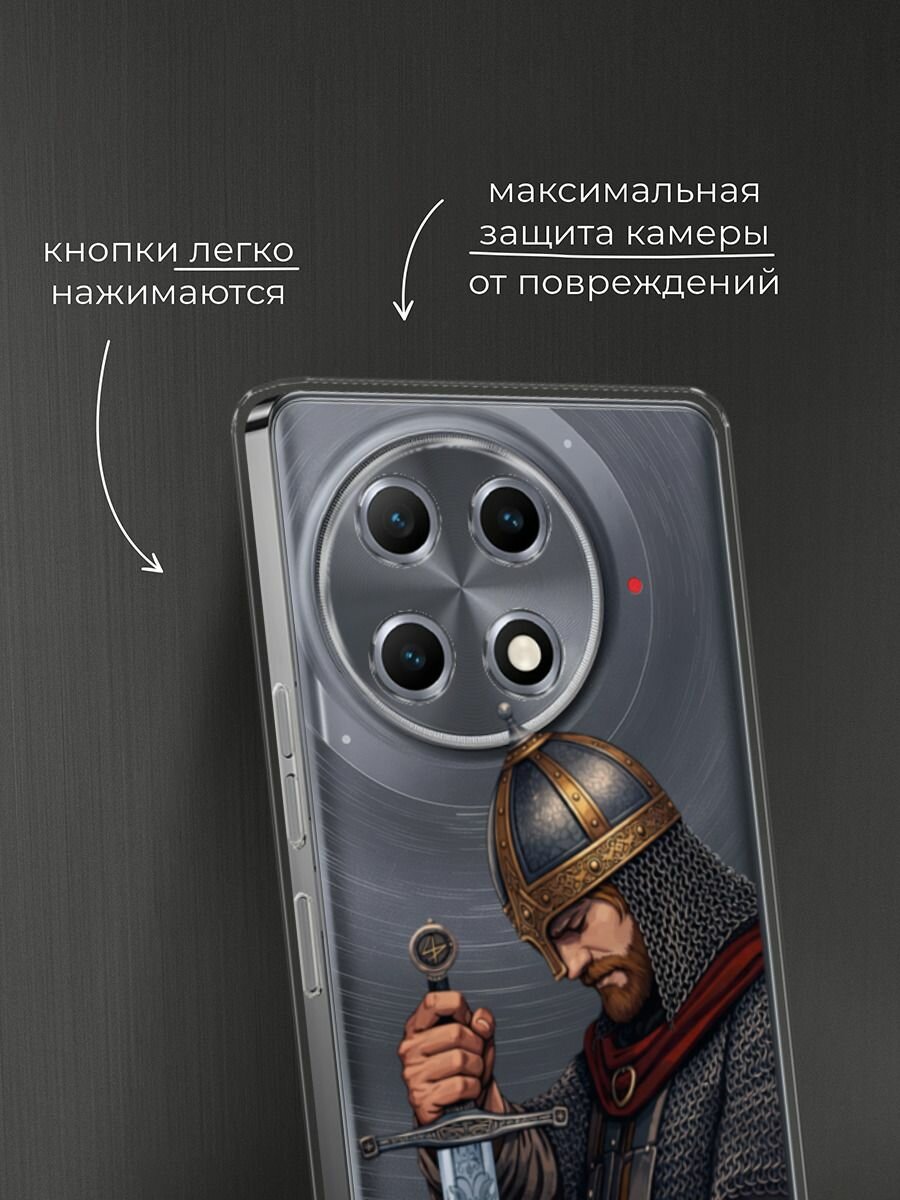 Чехол на Tecno Camon 30S / Текно Камон 30S с принтом Витязь с мечом, прозрачный — фото 1