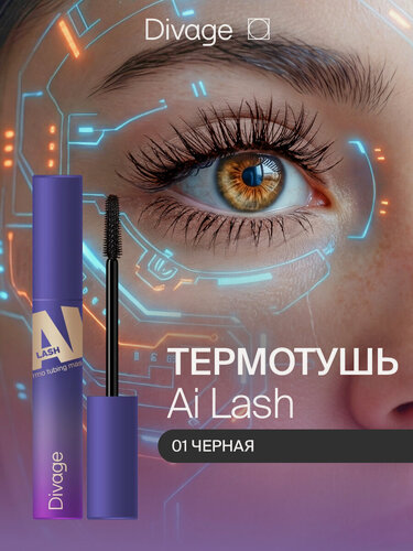 Изображение товара Divage Тушь для ресниц термостойкая объёмная Ai Lash 01 черная