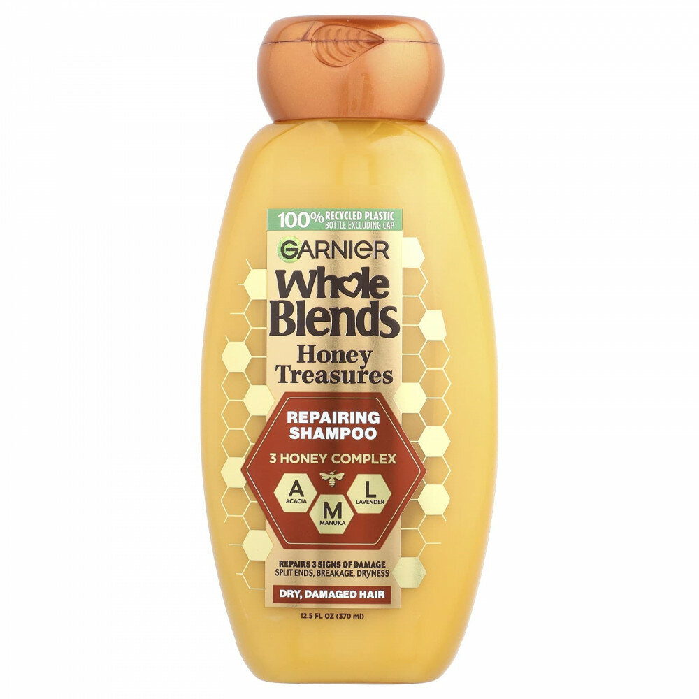 Garnier, Восстанавливающий шампунь Whole Blends, «Медовые сокровища», 370 мл
