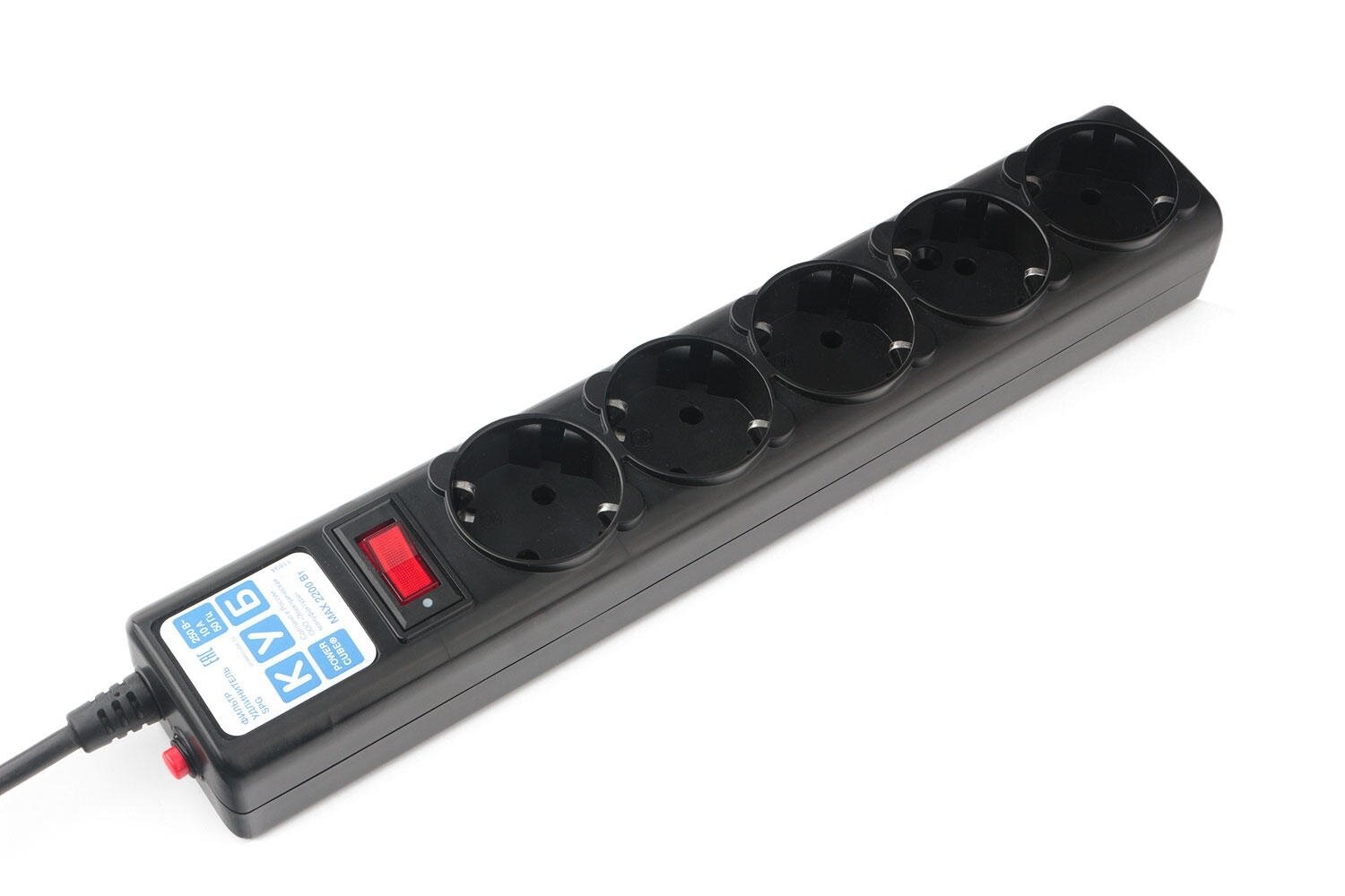 Сетевой фильтр Powercube SPG5-С2 1.9м (5 розеток) черный (коробка)