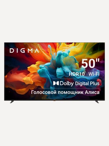 Изображение товара Телевизор Digma DM-LED50UBB33 50" LED, 4K Ultra HD, черный, смарт ТВ, YaOS