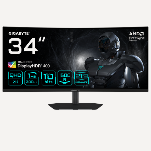 Изображение товара 34" Монитор Gigabyte G34WQC2, VA, 3440x1440, 200 Гц (20VM0-34WQC2BM-1EKS)