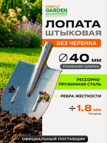 Изображение товара Лопата штыковая без черенка STARTUL Garden ST6084-02, садовая, длина 40 см