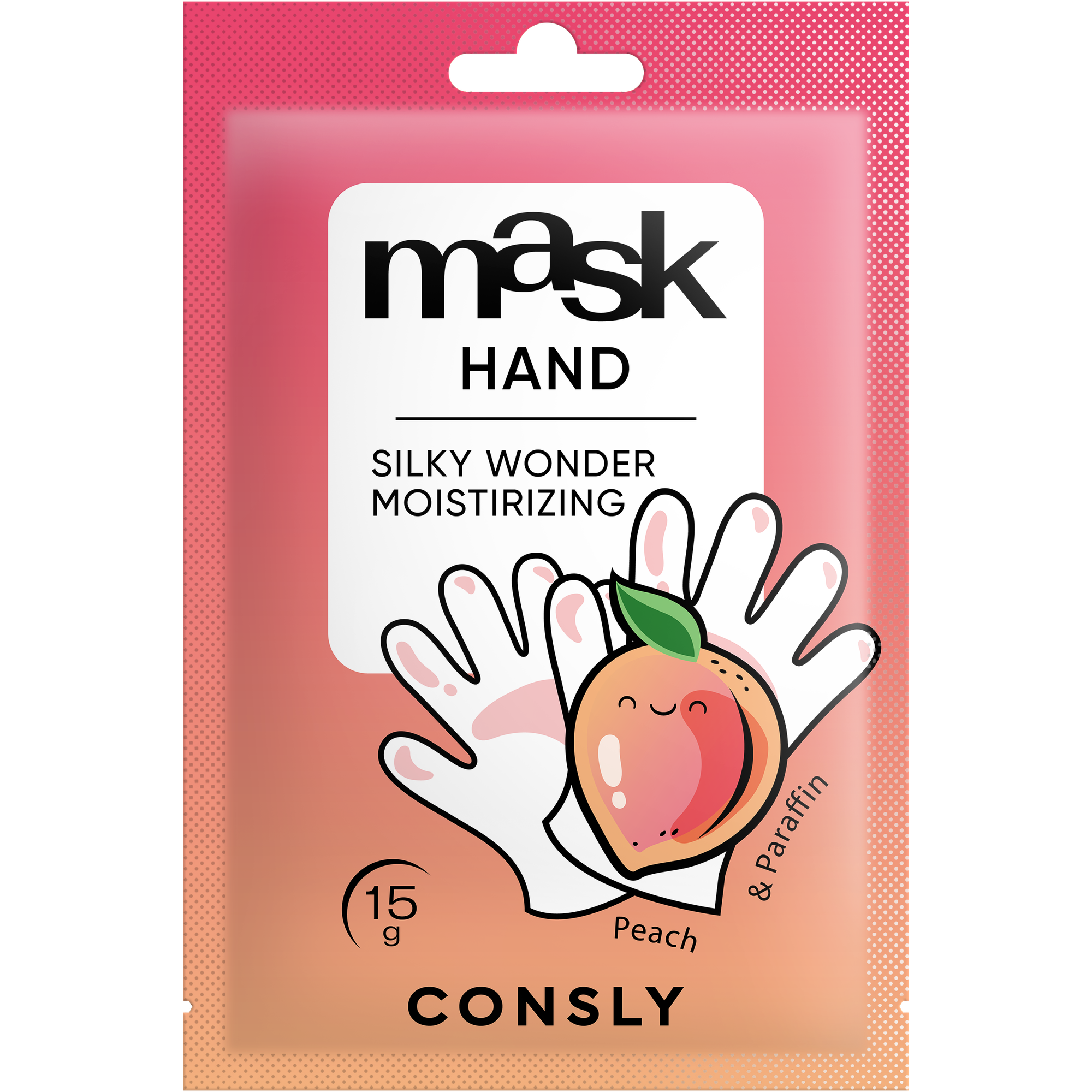 Парафин-маска для рук Consly Silky Wonder, с экстрактом персика, в виде перчаток, 15г