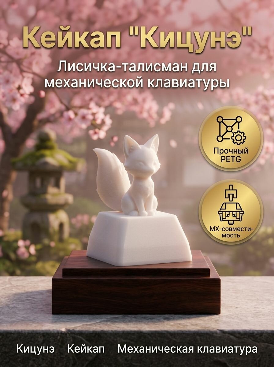 Кейкап Кицунэ лисичка-талисман на клавишу