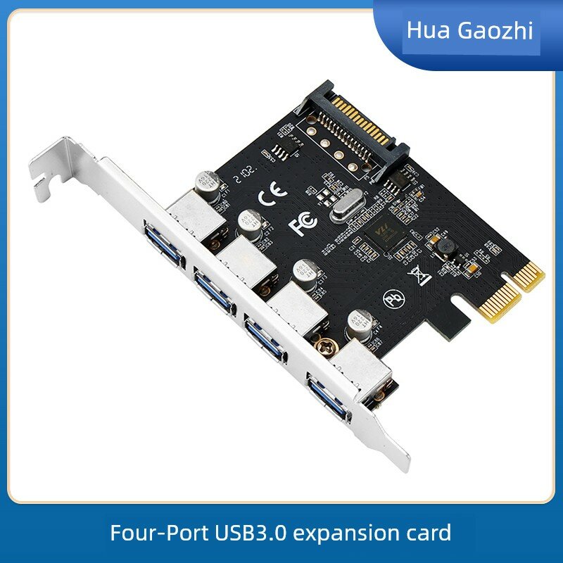 4-портовая USB 3.0 PCIe расширительная карта с питанием SATA чипсет VIA адаптер для настольных компьютеров