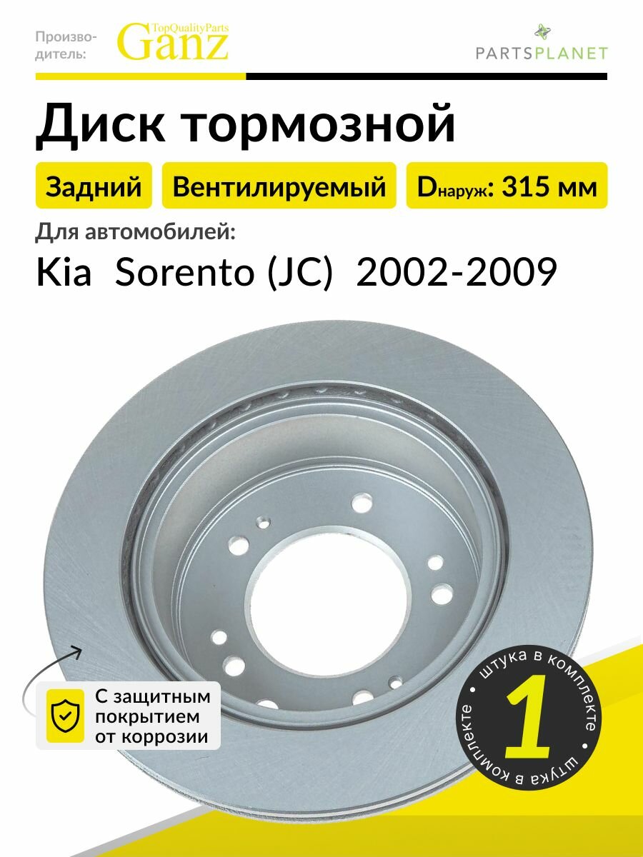 Тормозной диск задний на Киа Соренто