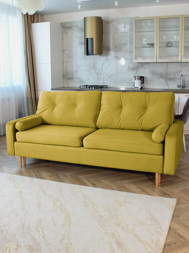 Изображение товара Диван-кровать Сканди желтый, механизм Тик-так, 220х97х92 см