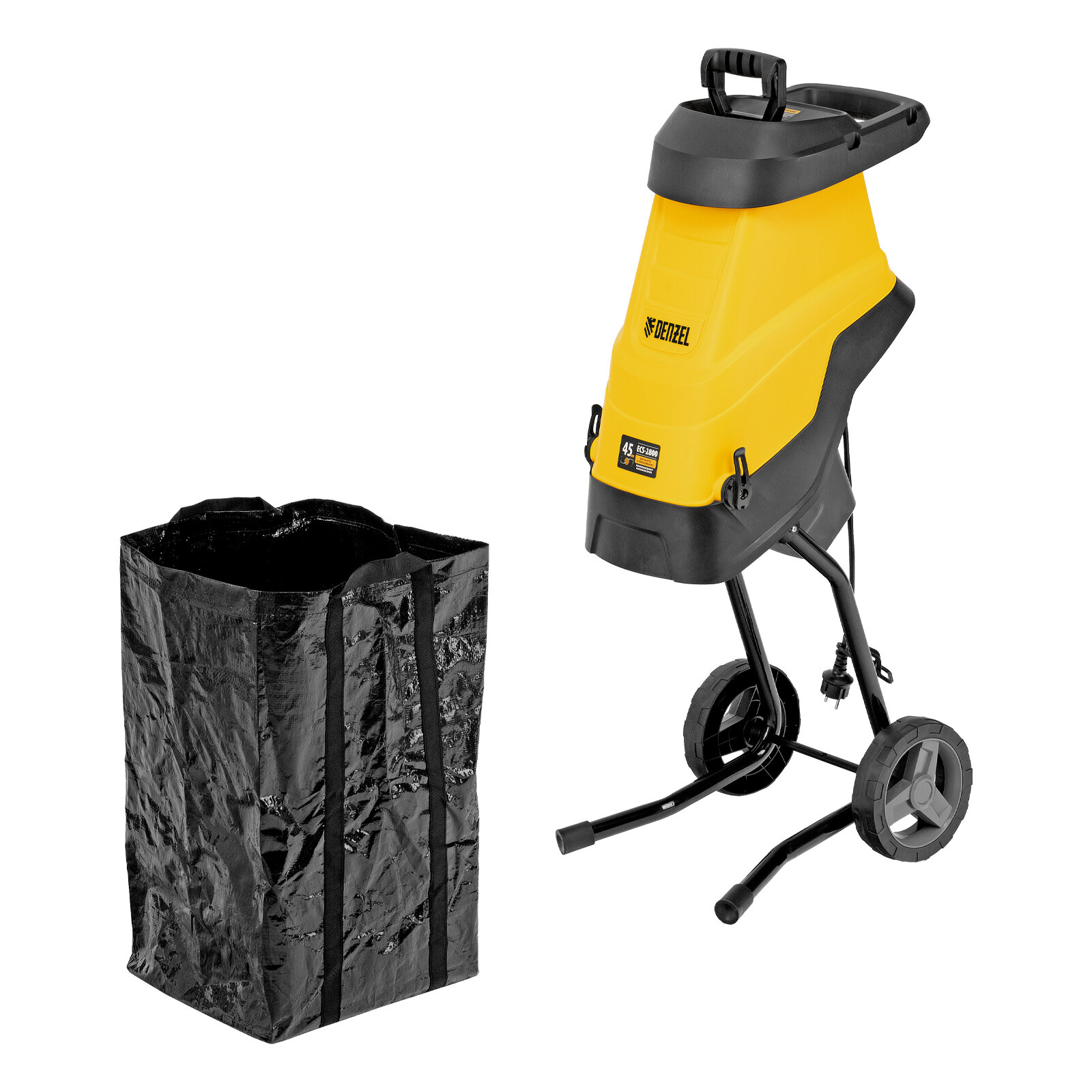 Измельчитель садовый электрический DENZEL ECS-2800, 2800 Вт, 45 мм (59715)