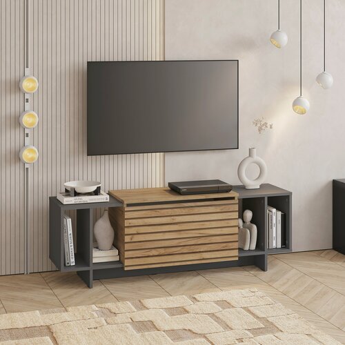 Изображение товара Тумба под телевизор напольная тв "Трамп" графит, 46х32х138 см