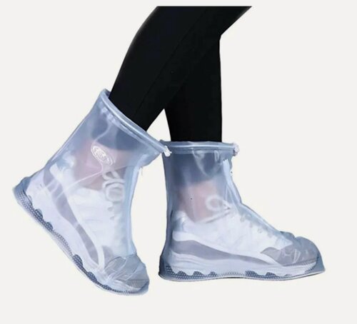 Изображение товара Прочный водонепроницаемый нескользящий чехол для обуви из ПВХ EVA Дождевики для обуви, размер XXL, 31.5 см
