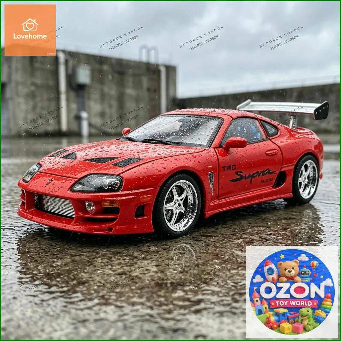 JDM 1:24 Toyota Supra A80 TRD спорткаров, Металлическая модель, Настольные украшения, Автомобильные коллекционные предметы