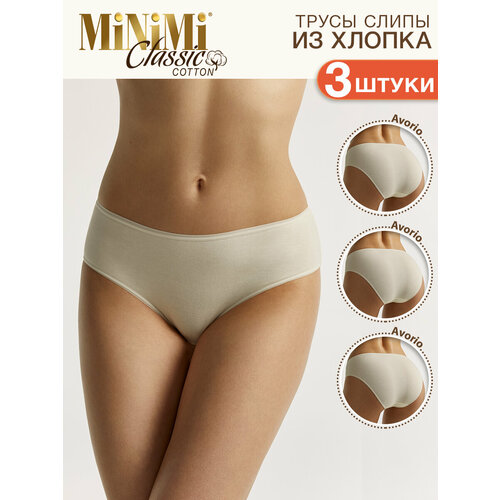 Трусы MiNiMi Mi 2221B Classic Трусы Slip Midi, комплект из 3 шт., размер 44, слоновая кость