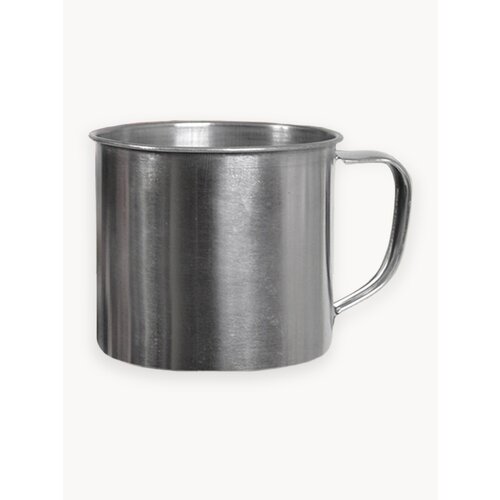 Кружка с ручкой туристическая металлическая походная/для пикника 400 мл нержавеющая сталь