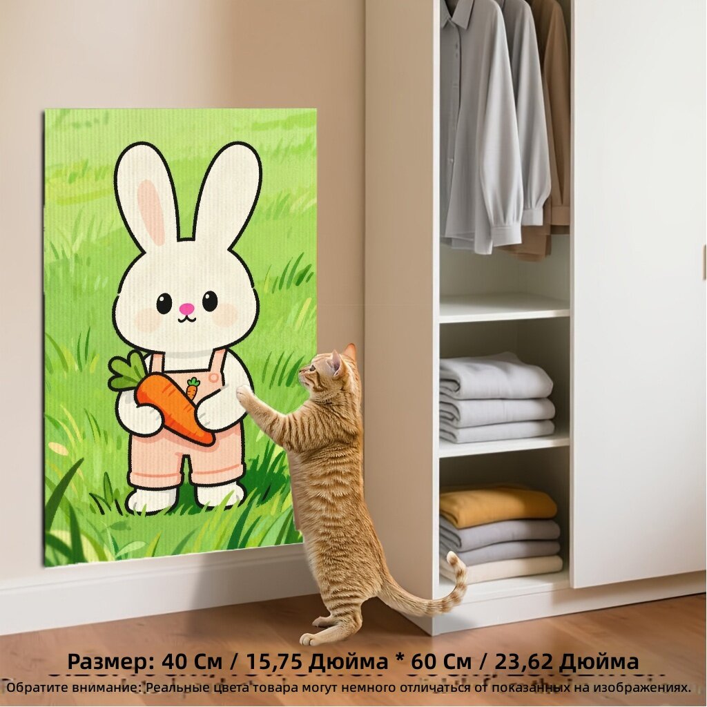 Наклейка для кошек самоклеящаяся, когтеточка-коврик для лазания, настенная и на диван, защита мебели, 15.75" x 23.62