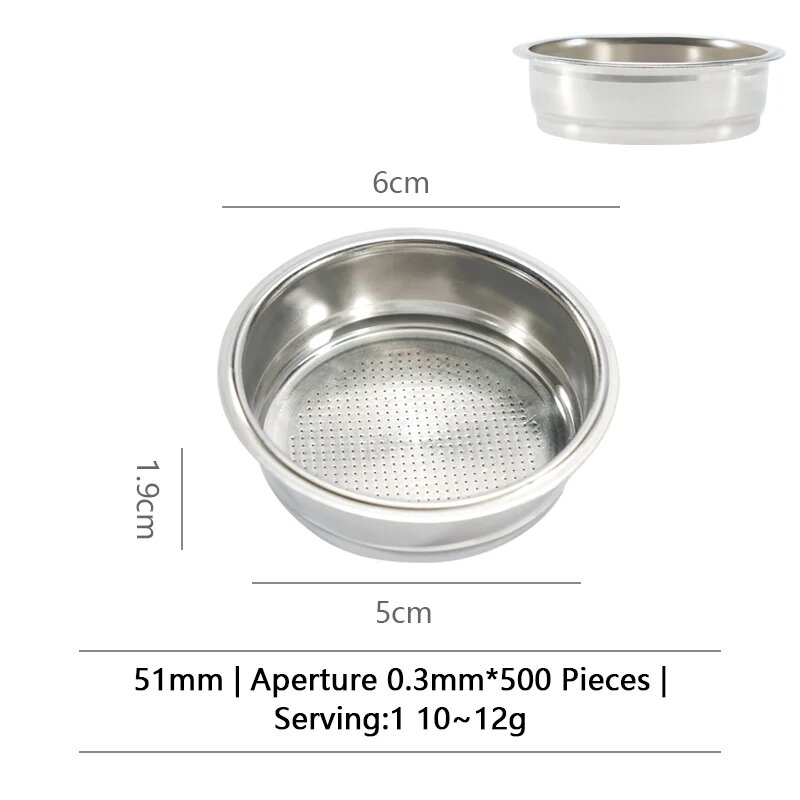 Корзина для кофемашины из нержавеющей стали Kacacao 51mm1cups