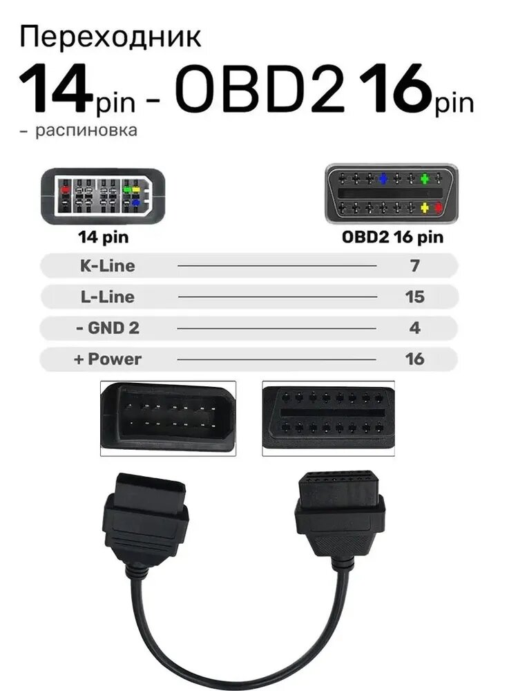 Переходник 14PIN - OBD2 (для автомобилей Nissan)