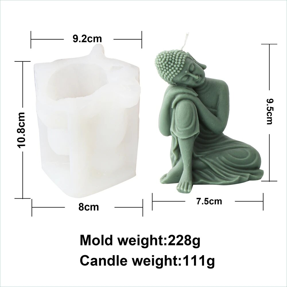 Силиконовая форма для свечей buddha mold 1