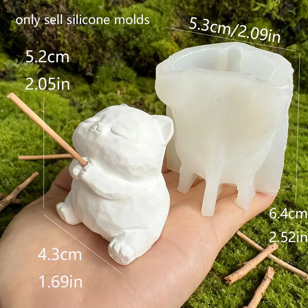 Силиконовая форма для свечей "Кот Удачи" mold