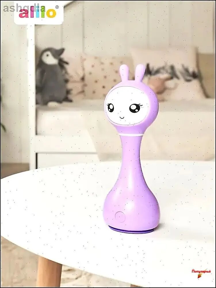 Интерактивная музыкальная игрушка Умный Зайка Alilo, фиолетовая, распознавание цветов, белый шум, колыбельные, для детей — фото 1