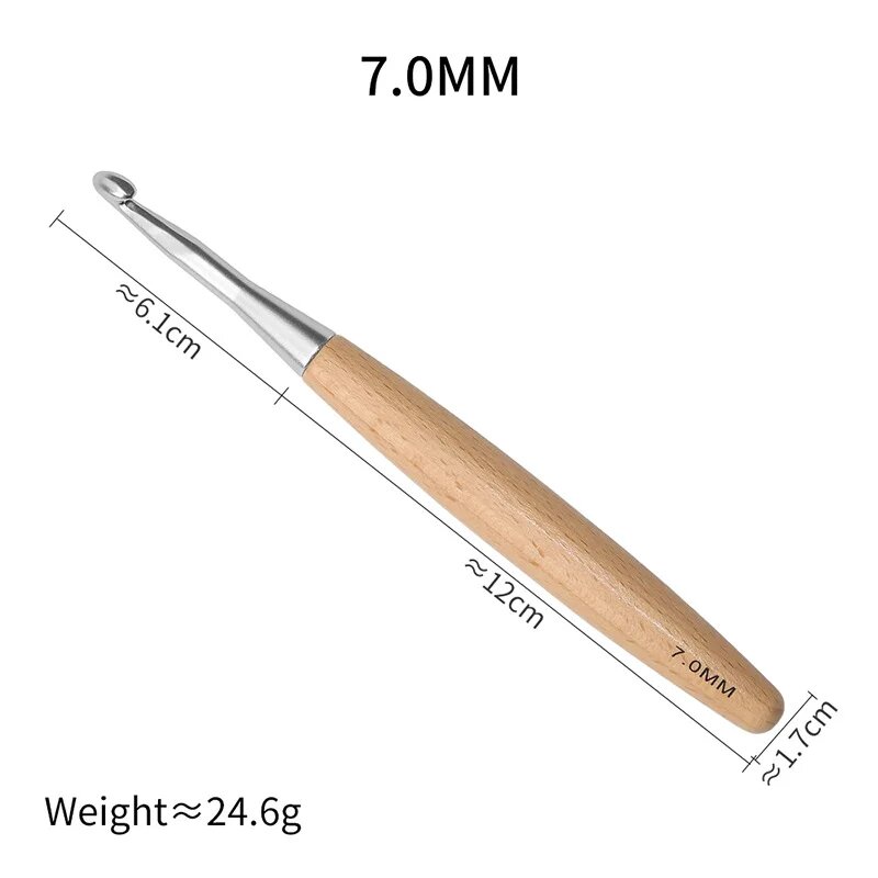 Вязальный крючок 7.0mm деревянная ручка