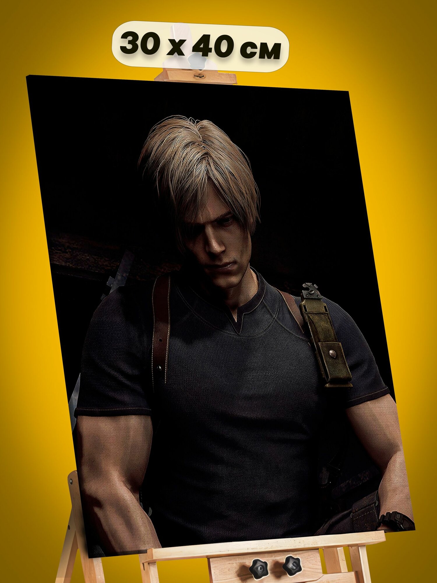 Картина на стену интерьерная на холсте с подрамником 30х40 Resident Evil Игра Леон Кеннеди