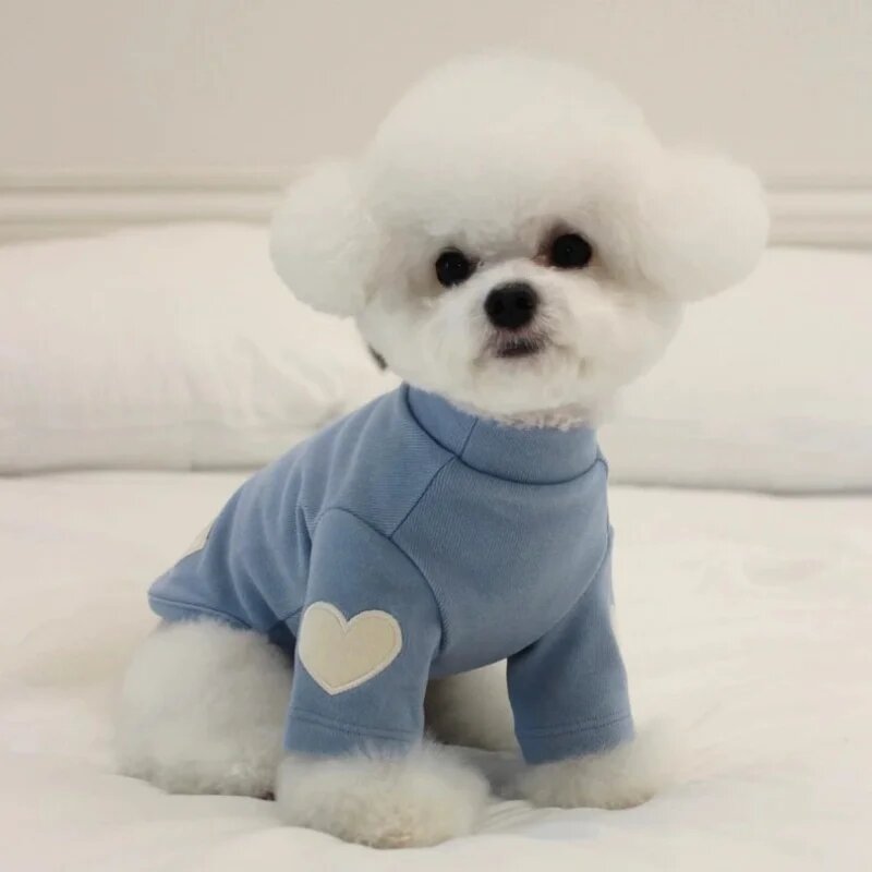 Love Winter Warm Pet Dog Clothes Base Shirt Cute Love Bear Teddy Hoodie XS（old）, Синий, Blue