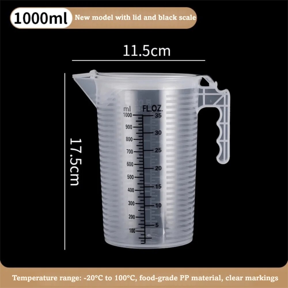 Прозрачный мерный стакан 100/250/500/1000/2000/5000 мл 1000ml