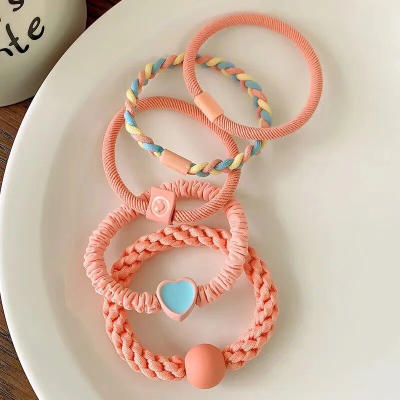Набор резинок для волос ENRMIIV кашемир+хлопок 10 шт Orange Cream 5pcs