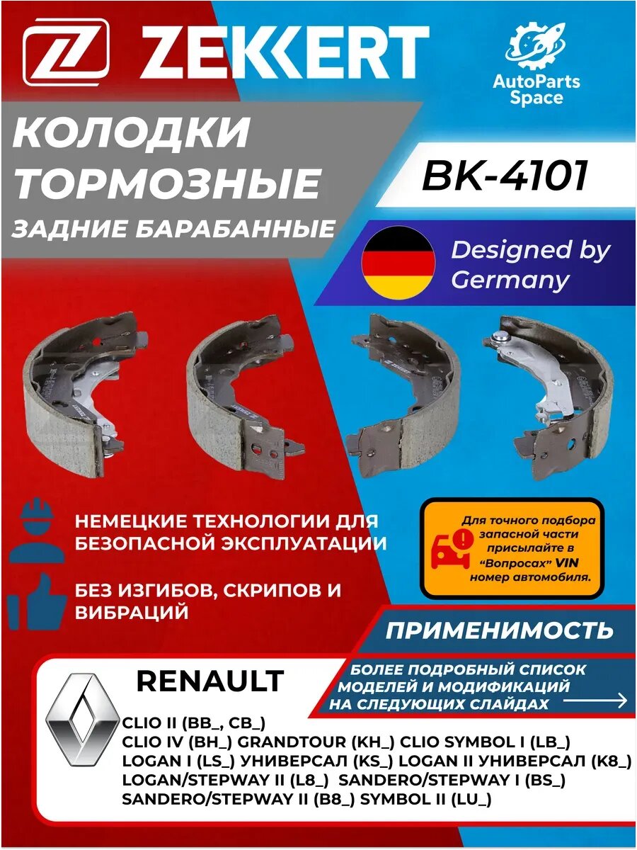 Тормозные Колодки Задние Рено Логан, Сандеро, Клио