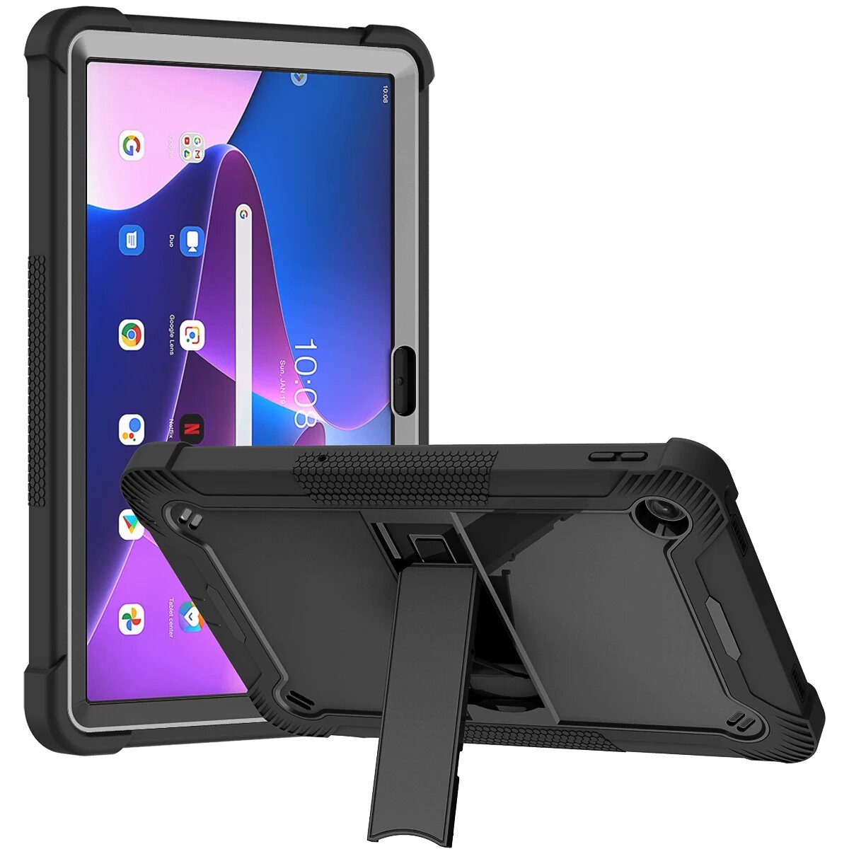 Защитный чехол-подставка для Lenovo Tab K10 Pro 10.6" Черный, K10Pro TB223FC 226XC, Black-Black