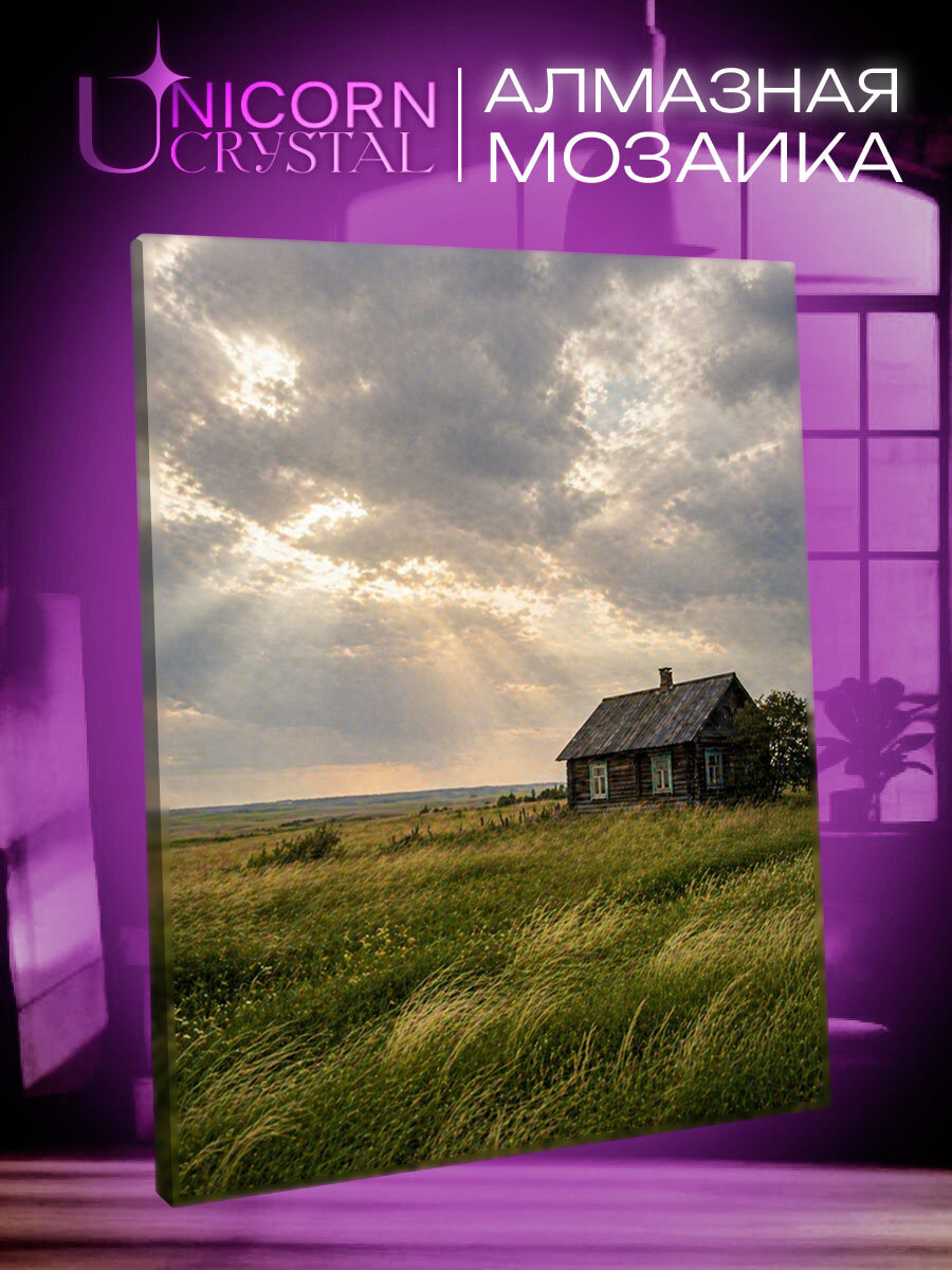 Алмазная мозаика Дом на краю поля