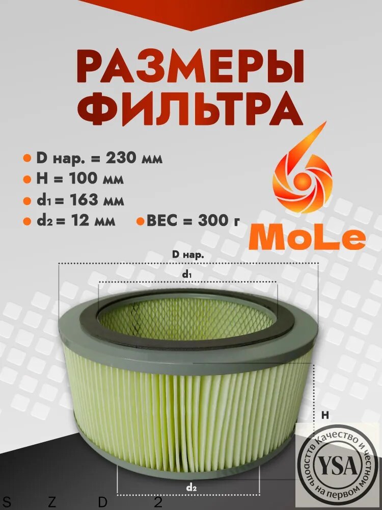 Фильтр воздушный арт. К2410-МОЛЕ, 1 шт.