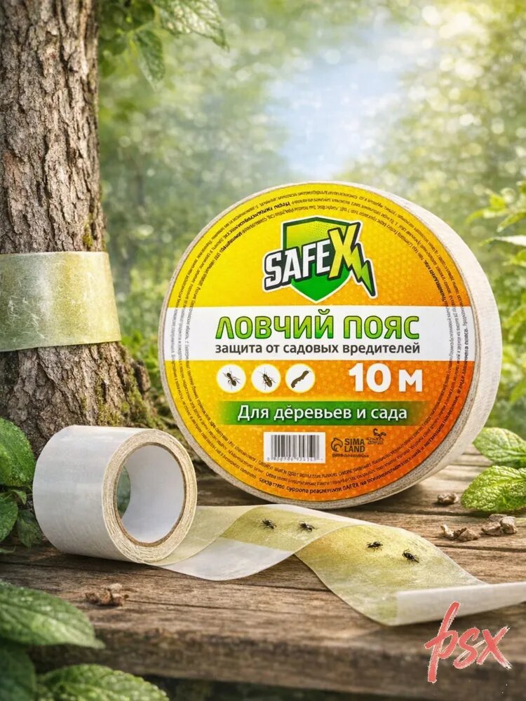 Ловчий пояс для защиты деревьев от садовых вредителей SAFEX, 10 м
