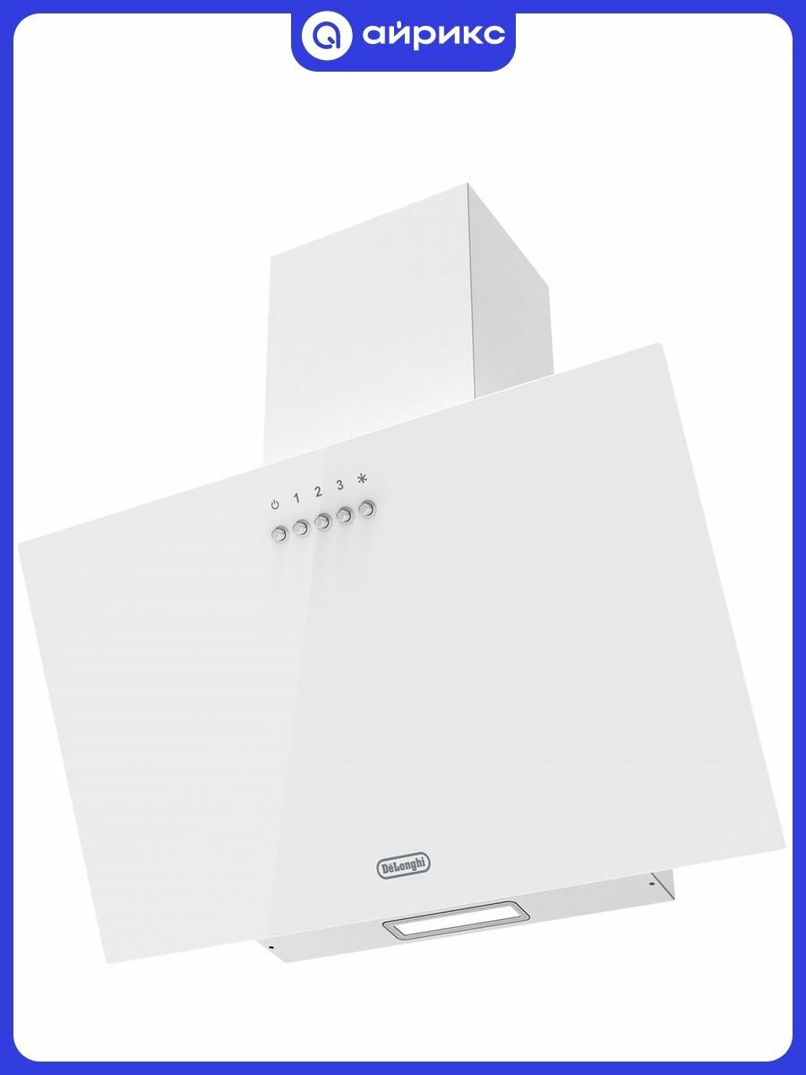 Вытяжка наклонная DeLonghi Paula 606 BB, отвод/рециркуляция, 650 м3/ч, механическое управление, LED-освещение, 59 дБ